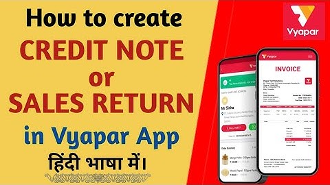 How to create Credit Note in Vyapar || Sales Return in Vyapar || Sales return kaise entry kare