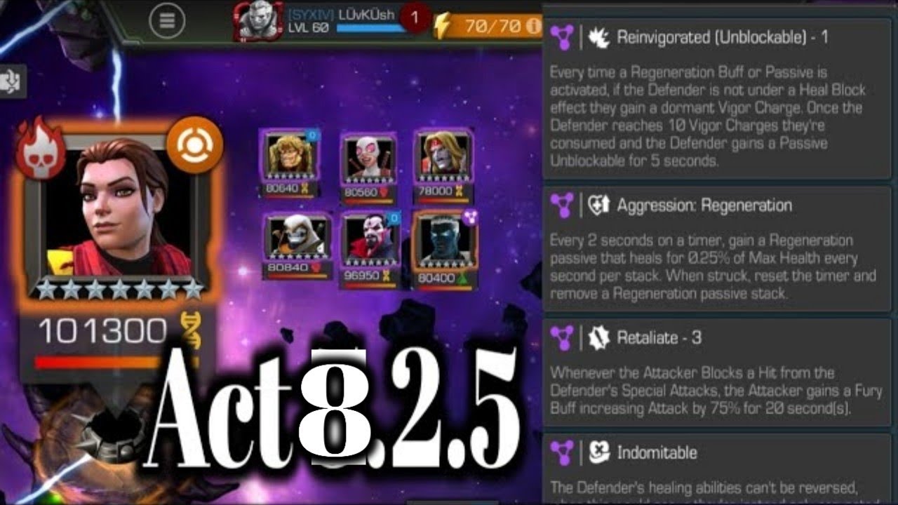 Mcoc Act 8.2.5 Reinvigorated ( unblockable )Aggression Regeneration | Retaliate - 3 | Ishvalangaming