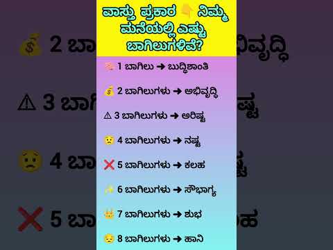 ವಾಸ್ತು ಪ್ರಕಾರ ನಿಮ್ಮ ಮನೆಯಲ್ಲಿ ಎಷ್ಟು ಬಾಗಿಲುಗಳಿವೆ?,Door vastu in kannada, #vastu