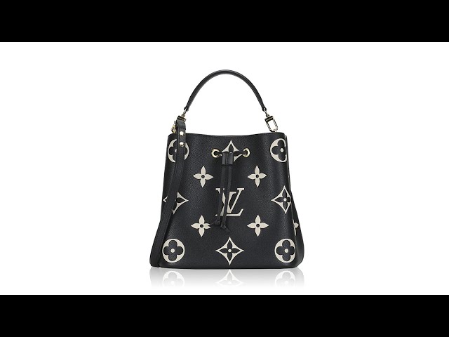 Louis Vuitton Bicolor Black/Creme Monogram Giant Empreinte Leather NeoNoe  MM Bag - Yoogi's Closet