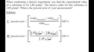 Percent Error Calculation