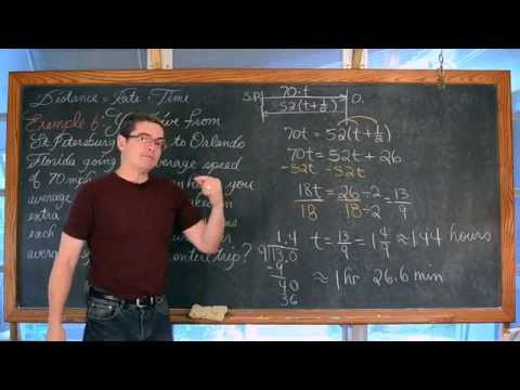 Distance Rate and Time d=rt 6 Examples PLEASE READ DESCRIPTION:)
