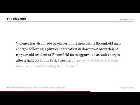 Bloomfield residents face ICE arrests, school start time debate and local safety issues