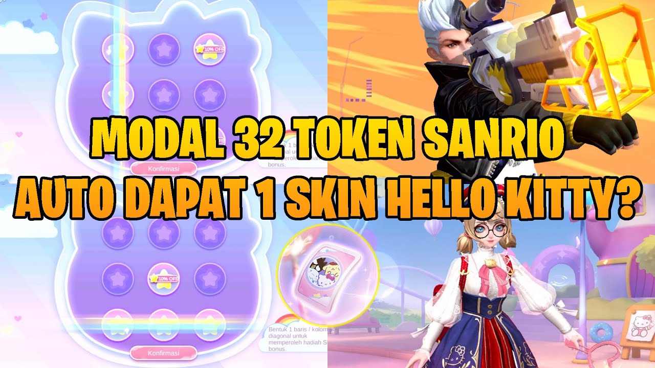 MODAL TOKEN 2 FASE AUTO DAPAT SKIN HELLO KITTY - GACHA BRUTAL SANRIO MOBILE LEGENDS