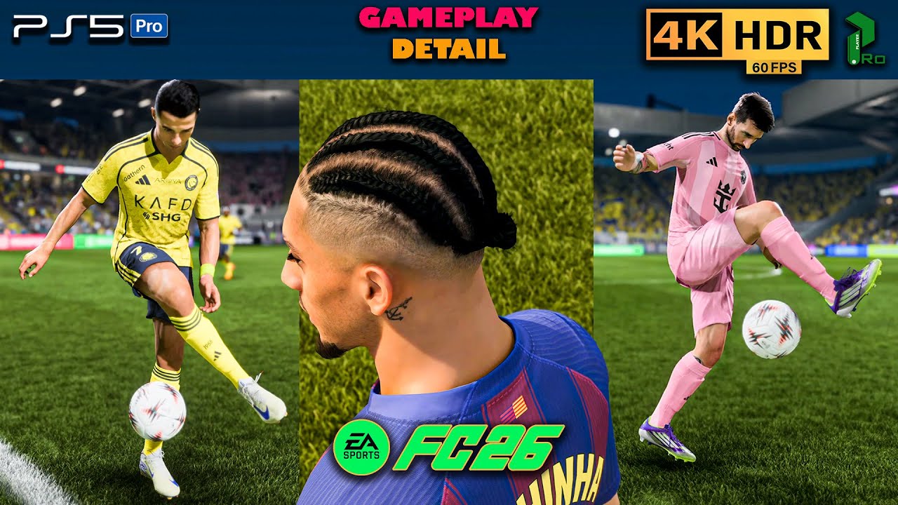 FC 26 PS5 4K HDR Gameplay Details 🔥 Real Faces, New Goal Celebrations & HAIR Animations 