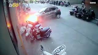 Out of Control Vehicle Leads to Acrobatic Dodge and Fiery Rescue screenshot 5