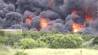 Cuba: El gran incendio en la zona industrial de Matanzas se mantiene