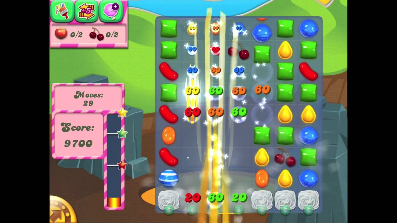 Candy Crush Saga Slow Motion (Wrapped Candy on Striped Candy) YouTube