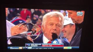 Patriots Robert Kraft Drunk Accepting AFC Championship Trophy