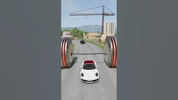 Super Cars & Cargo Truck vs Chained Hydraulic Crush - BeamNG.Drive