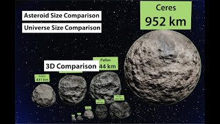 Asteroid Size Comparison | 3D Comparison | Universe Size Comparison | Data Chart