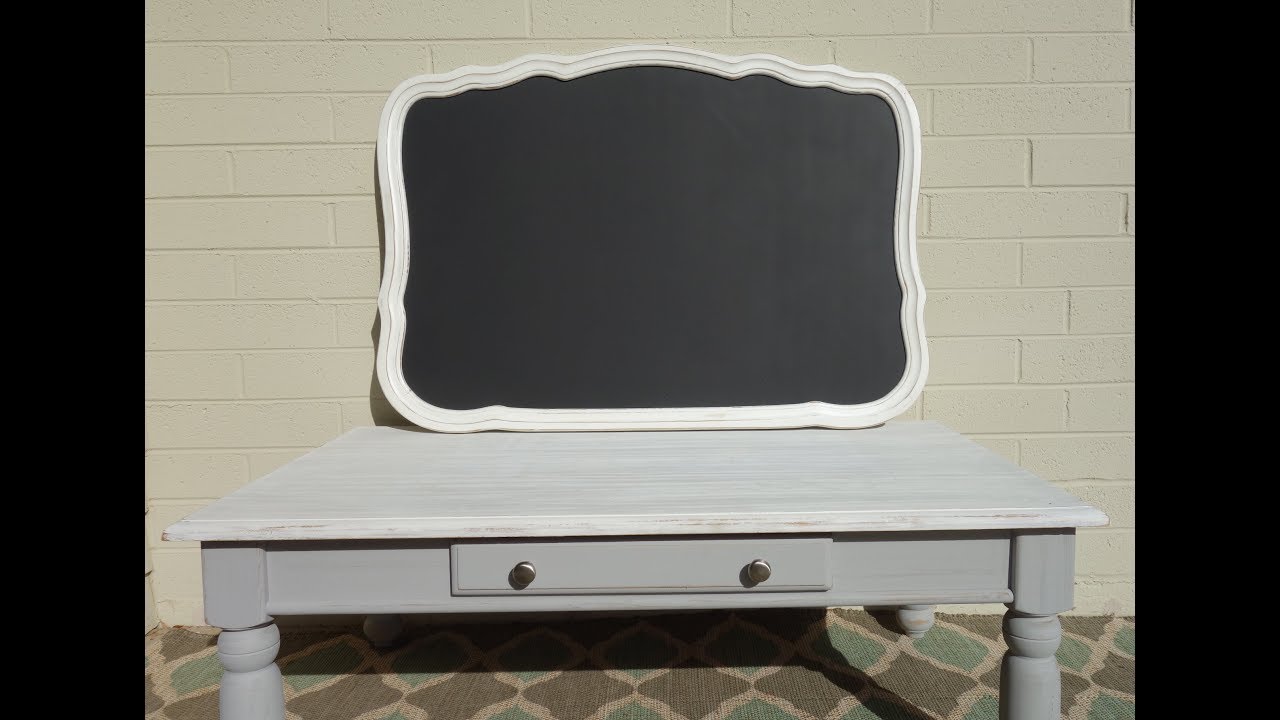 Furniture Makeover: French:  Chalkboard Mirror