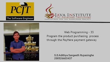 Web project Task 33 | 1st year | Semester 01 | Java Institute | Adithya Rupasinghe