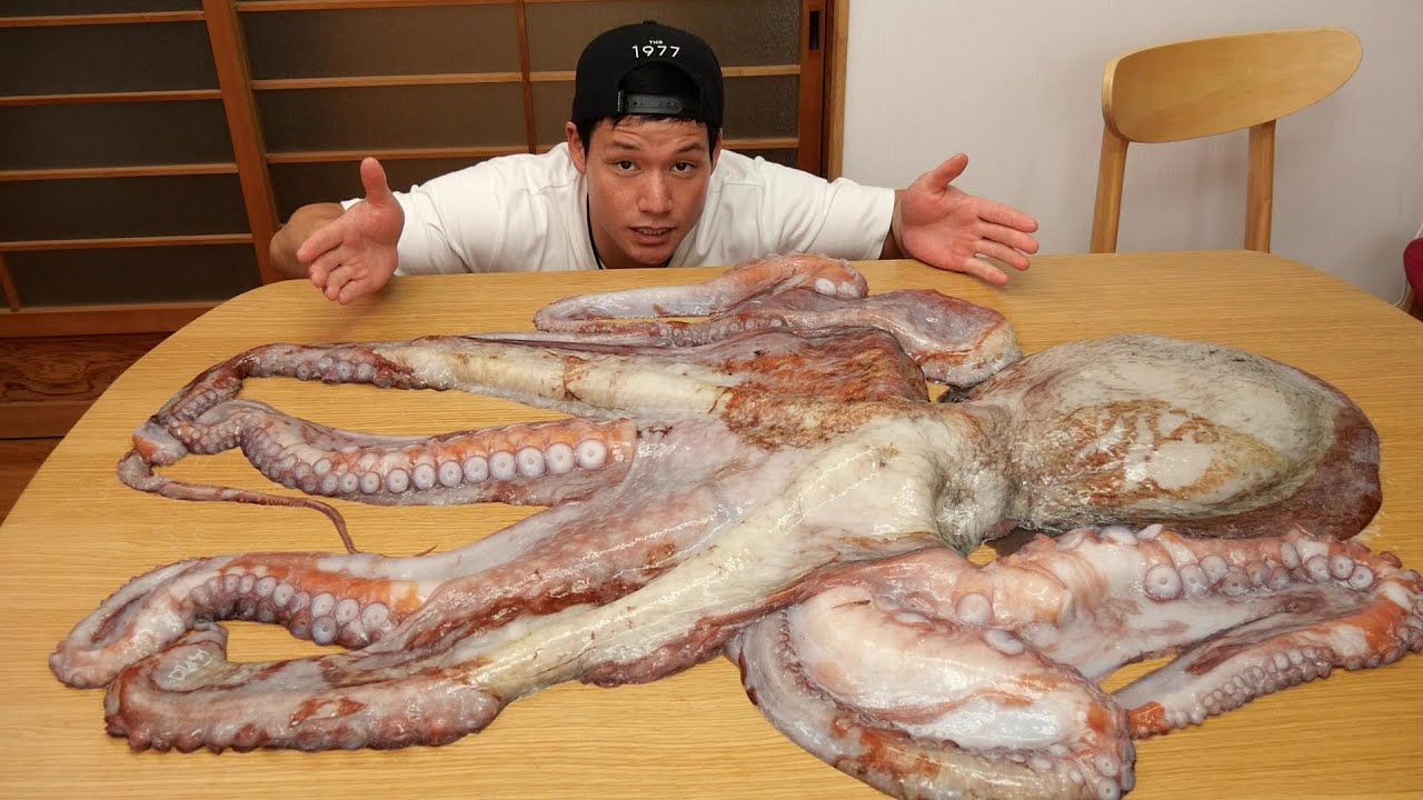 I made TAKOYAKI with giant octopus(more than 10 kg) which attacks