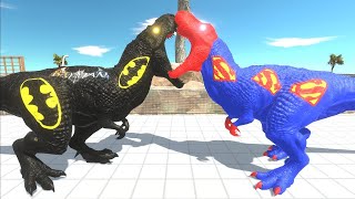 BATMAN T-REX vs SUPERMAN TREX DEATH RUN EVOLUTION of DINOSAUR | Strongest Dinosaur | Jurassic World