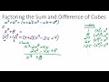 Factoring the Sum and Difference of Cubes