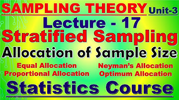 17. Allocation of Sample Size |Equal, Proportional and Neyman Allocation| [ISS_Material]