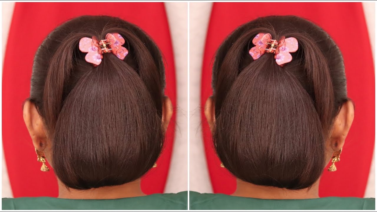Cute Hairstyle ! Stylish juda hairstyle using butterfly clutcher for