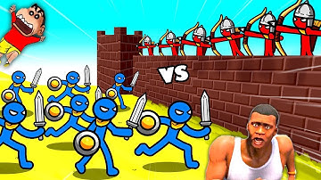 NOOB vs PRO vs HACKER in STICK WAR 3 with SHINCHAN and CHOP