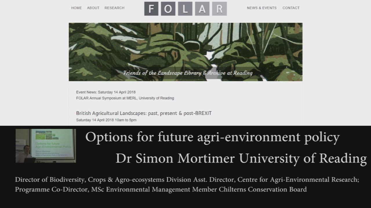 Options for future agri-environment policy: Simon Mortimer