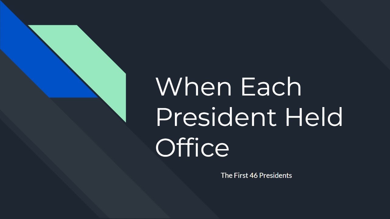 When Each President Held Office YouTube