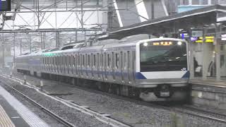 527M E531系 K424編成 1152M E531系 K418編成 常陸多賀駅到着