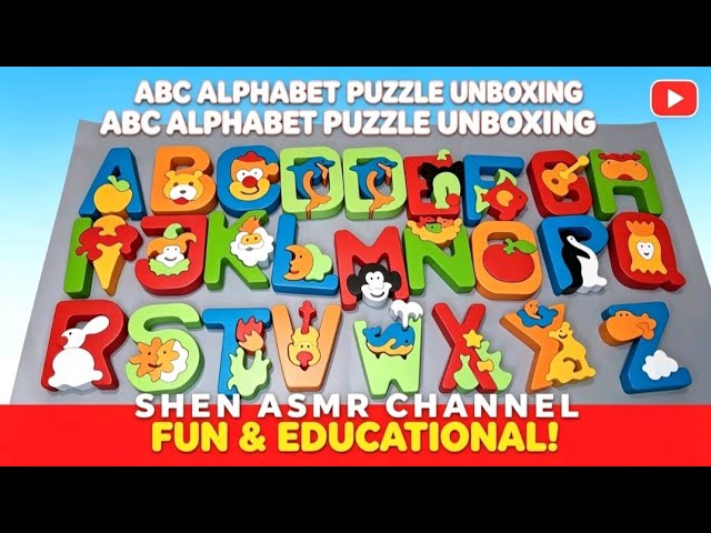 TOY ASMR🧲🎎 Alphabet ABC | Wooden Letters A-Z | Cute DIY Puzzle Designs | Unboxing & Review