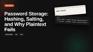 Password Storage: Hashing, Salting, and Why Plaintext Fails | Password Security Tutorial