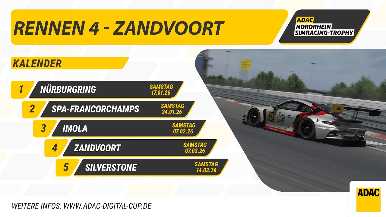 LIVE 🔴: ADAC Nordrhein SimRacing-TROPHY 2026 - Round 04 | Zandvoort