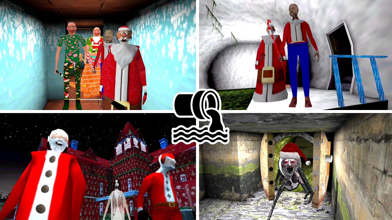 All DVloper Games Sewer Escape Christmas Atmosphere - The Twins Vs Granny Vs Granny 2
