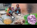 delicious CHICKEN CURRY recipe cooking by tribe village GRANDMA and GRANDPA couple || poor lifestyle