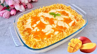 Easy No Bake Mango Dessert. 🥭 Only 3 Ingredients! 🥭 Mango Delight. 🥭 Easy and Yummy!
