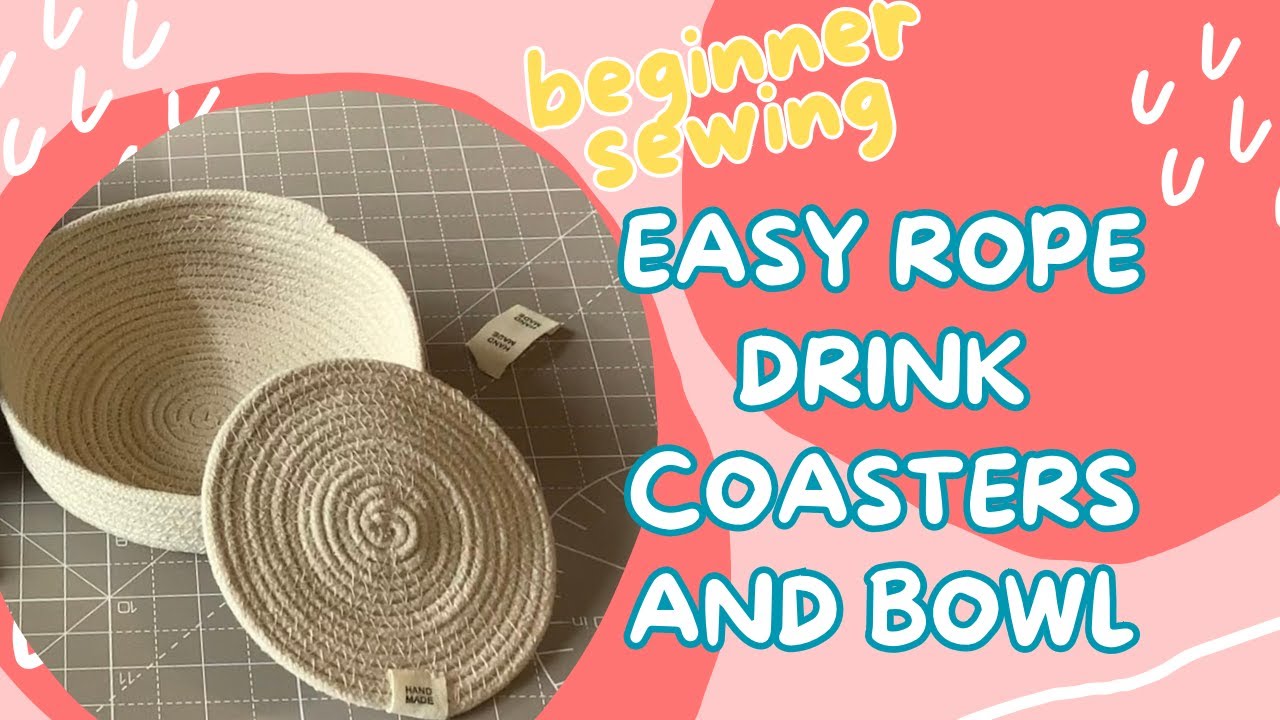 DIY Rope Coasters & Bowl | Easy Sewing Project Using Clothesline ...