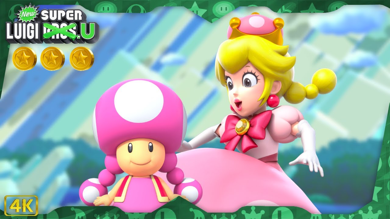 New Super Luigi U Deluxe ⁴ᴷ Full Playthrough (All Star Coins) Toadette/Peachette gameplay