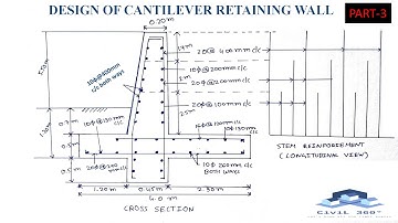 DESIGN OF CANTILEVER RETAINING WALL || PART-3