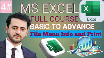  4. Ms Excel File Menu Info and Print options in pashto