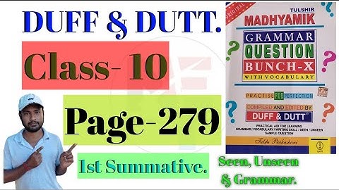Class 10 Duff & Dutt solution.// Duff & Dutt class 10, Page-279 Solve.
