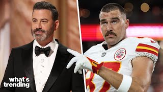 Jimmy Kimmel Calls Travis Kelce Taylor Swift's 'Broke Boyfriend'