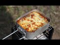 【飯盒料理】飯盒ラザニアの作り方 / イギリス軍メスキット / メスティン料理 / How to cook lasagne with British army mess kit / Outdoor