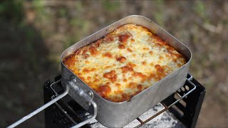 【飯盒料理】飯盒ラザニアの作り方 / イギリス軍メスキット / メスティン料理 / How to cook lasagne with British army mess kit / Outdoor