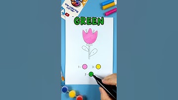 Color by Number, Lv.Easy- Flower 🌷 #coloring #colorbynumber #flowers #shorts #games #drawing