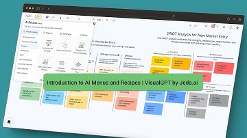 Introduction to AI Menus and Recipes | VisualGPT by Jeda.ai
