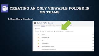 Creating only viewable folders in MS TEAMS