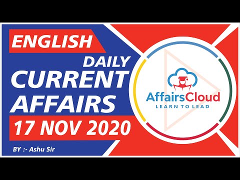 Current Affairs 17 November 2020 English | Current Affairs | AffairsCloud Today for All Exams