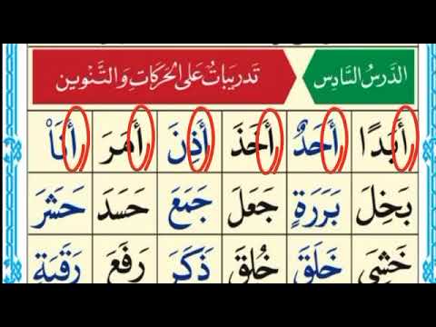 شرح الدرس السادس القاعدة النورانية صوت المعلمة غيثاء خوجة