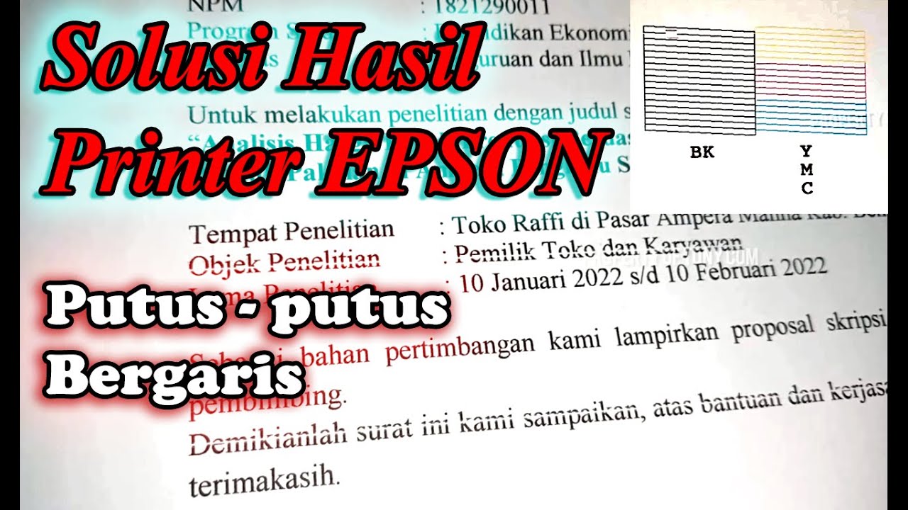 Cara Perbaiki Hasil Print Epson L3110 Putus-putus, Epson L3110 Hasil