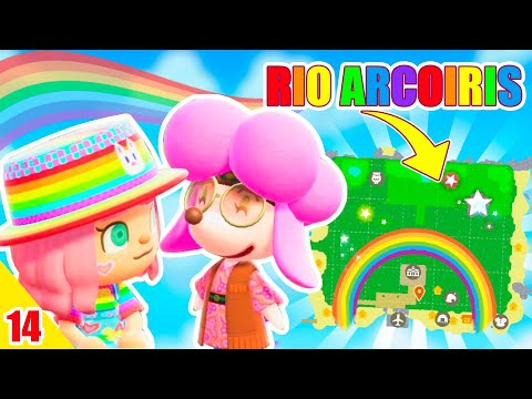 RIO ARCOIRIS y NUEVAS VISITAS🌈 RETO ARCOIRIS - ANIMAL CROSSING NEW HORIZONS - #14
