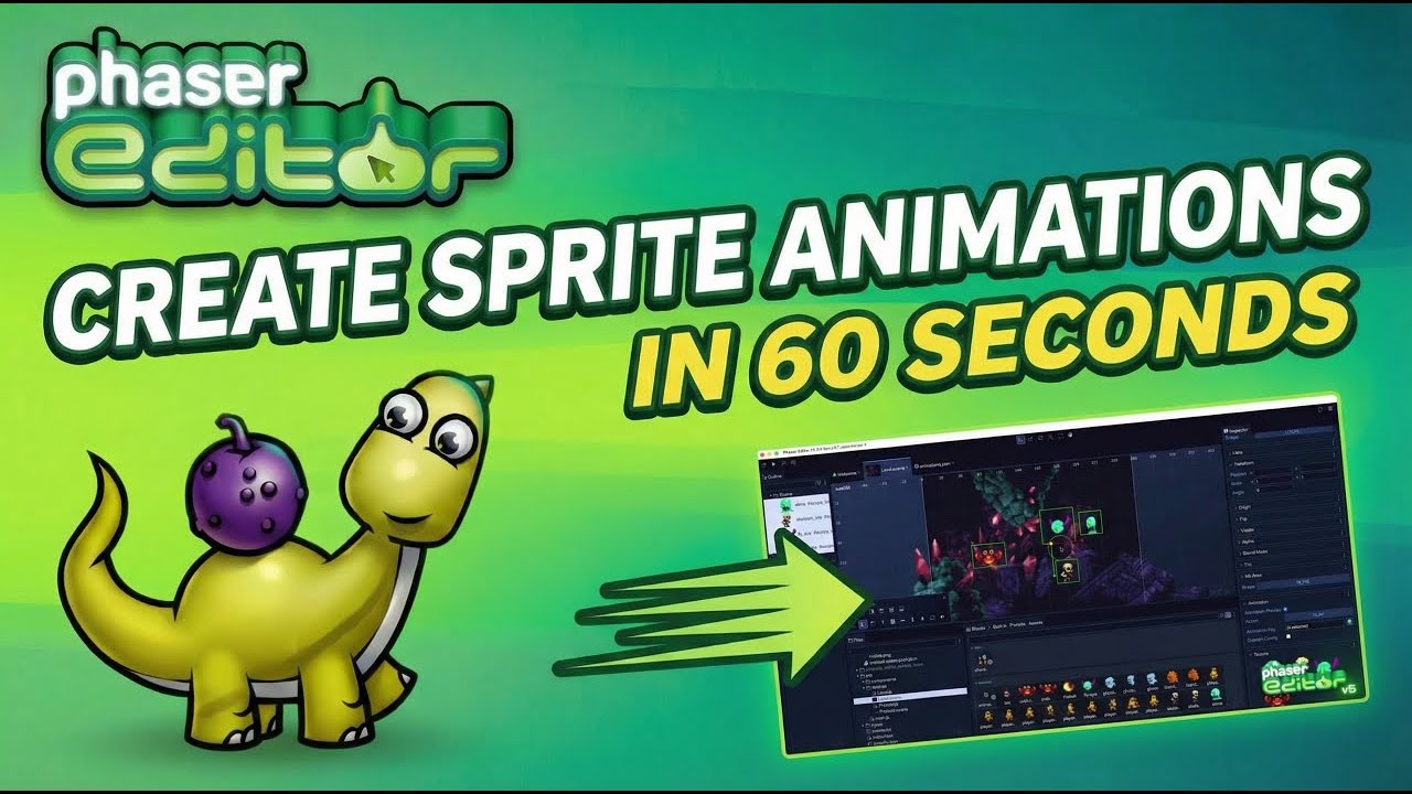 🦕 Phaser Editor v5 Sneak Peek: Create Sprite Animations in 60 Seconds ⏩ ...