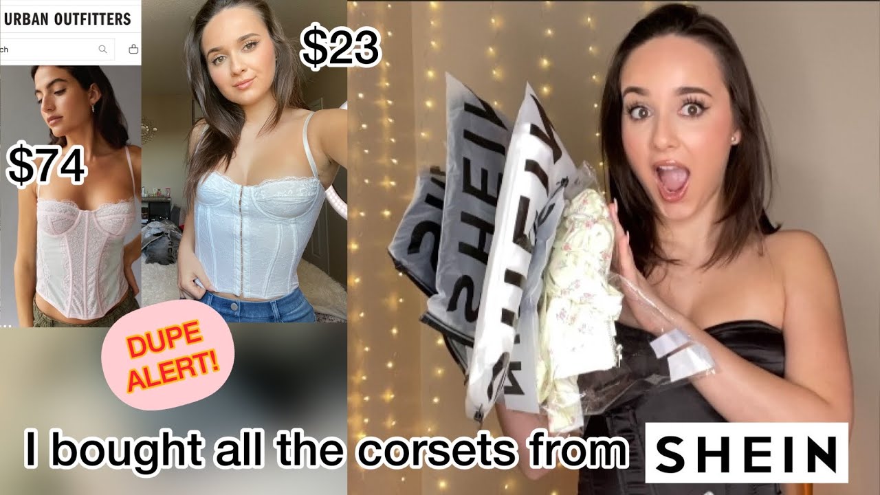 SHEIN Corset Try-On Haul  Urban Outfitters corset dupe 