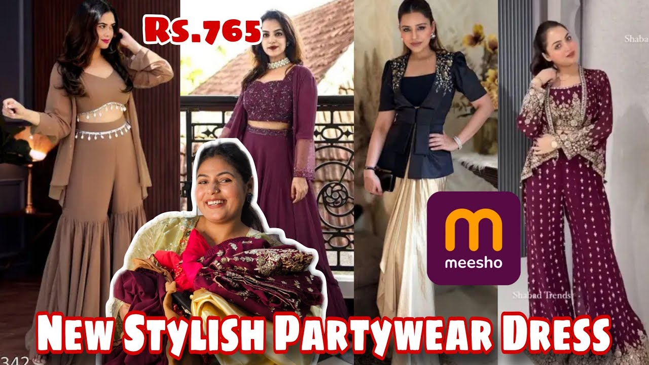 New Stylish😍 Partywear Dress From Meesho |Indo-western Dress Haul |New Designer Partywear Collection